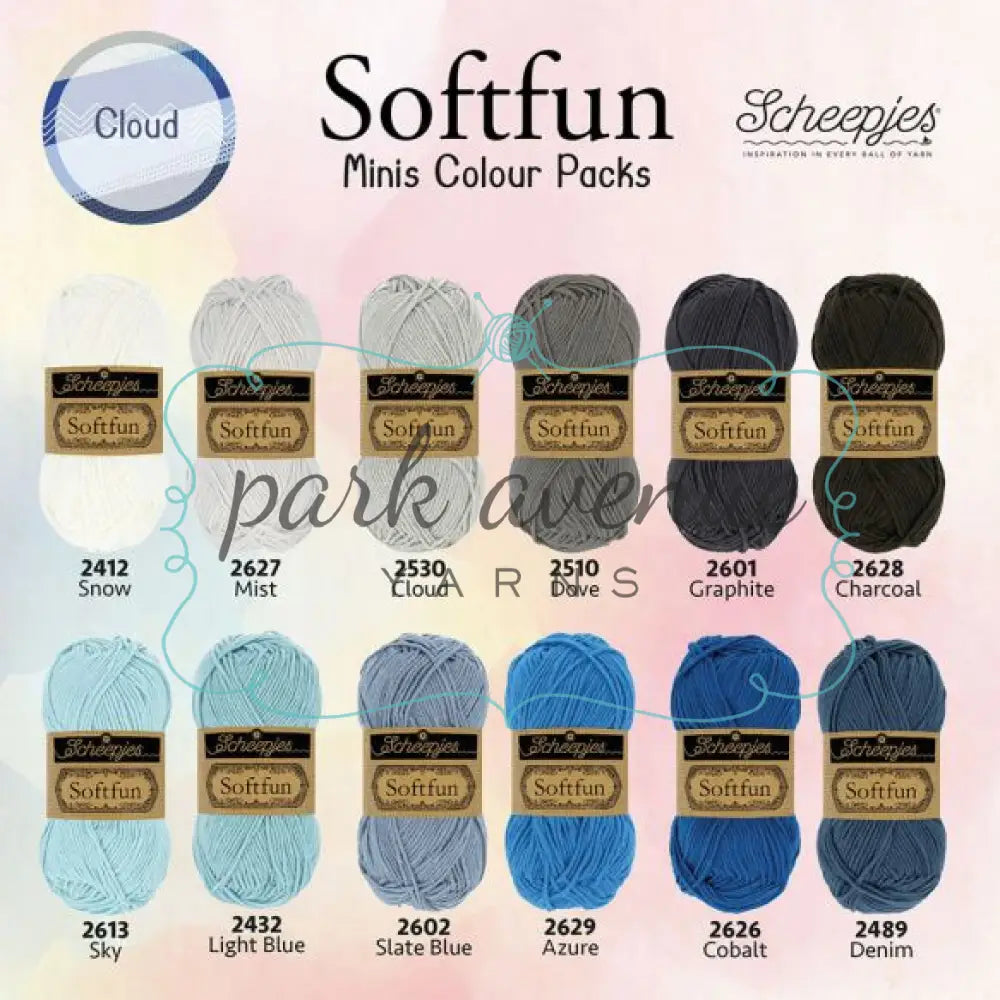 Sheepjes Softfun Colour Pack Cloud Yarn: Kits