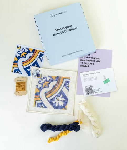 Portuguese Tile Needlepoint