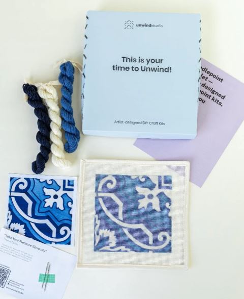 Portuguese Tile Needlepoint